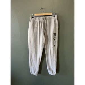 RVCA Mens Gray Jogger Sweatpants Size Small w/ Drawstring Camo Logo